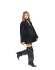 Stivale alto al ginocchio con tacco in pelle nero - Mersia Evolution SS25