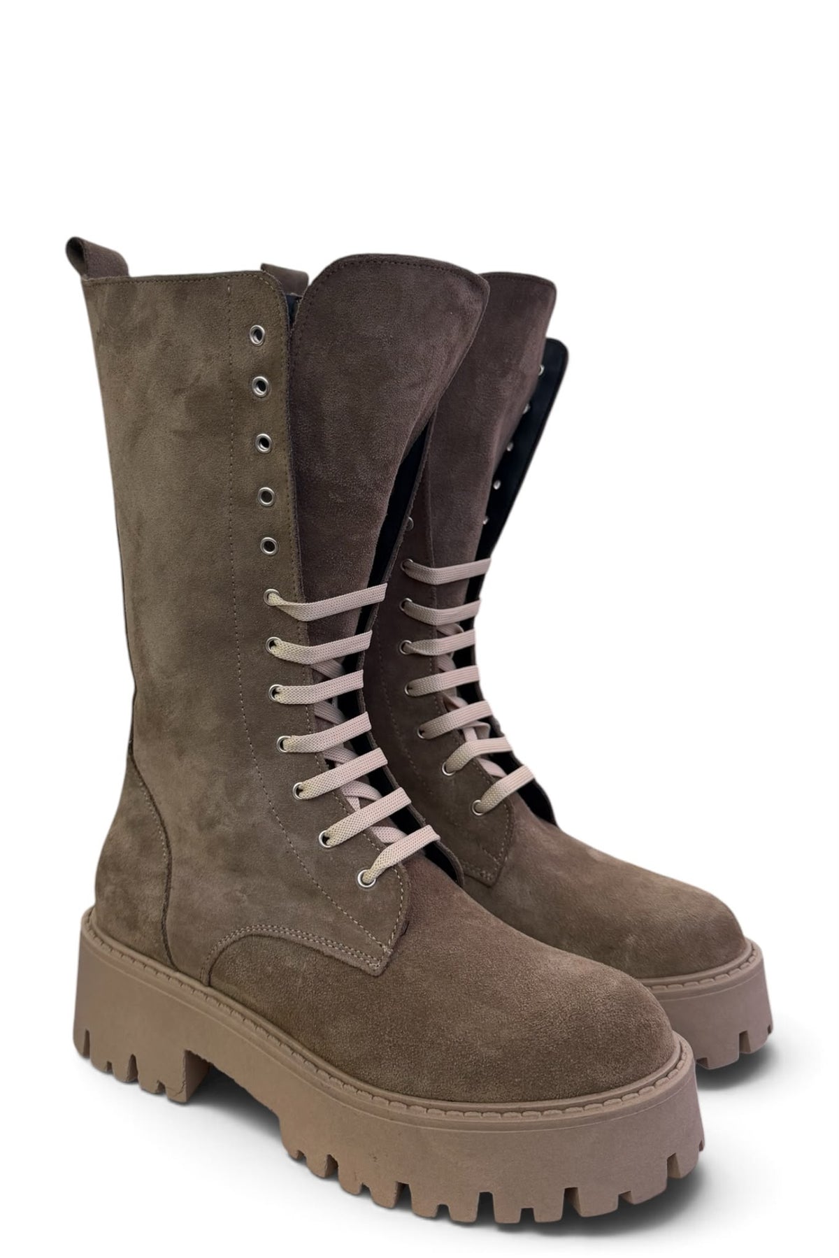 Bottine en daim cuir - Ambre