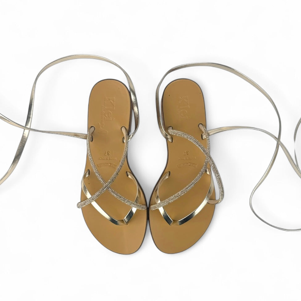 Sandalo basso con lacci e strass - Antea SS25