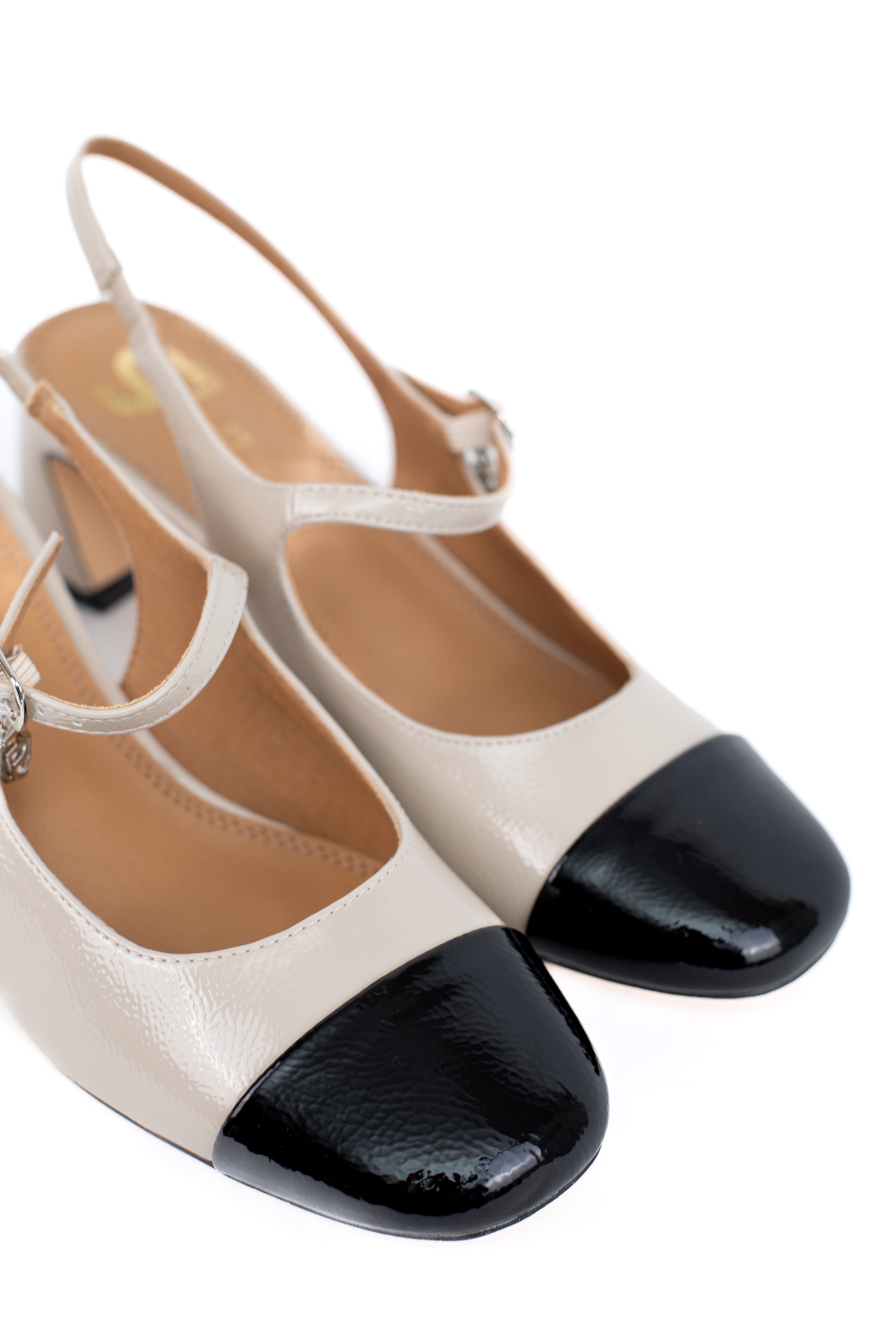 Slingback con punta quadrata in vernice lucida - Jasmine New