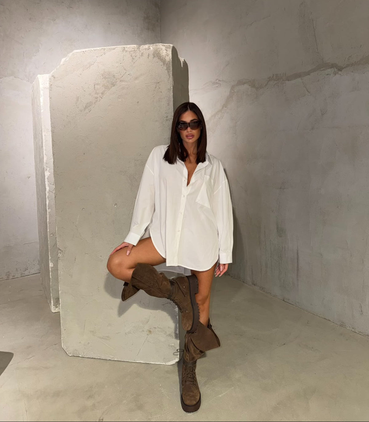 Anfibio alto in camoscio marrone - Clarissa PRE ORDER