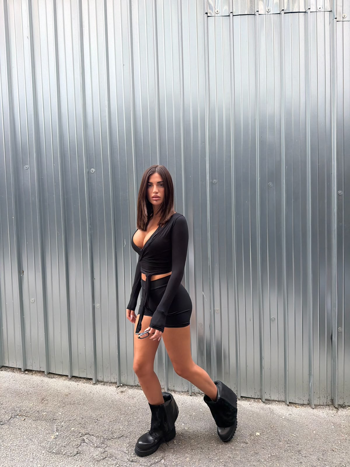 Anfibio alto in pelle nero - Clarissa PRE ORDER
