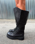 Anfibio alto in pelle nero - Clarissa PRE ORDER