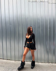 Anfibio alto in pelle nero - Clarissa PRE ORDER
