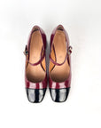 Slingback con cinturino bordeaux e nero - Adele