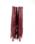 Stivale alto con piegone in pelle bordeaux - Jackson