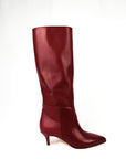 Stivale in pelle con tacco in pelle bordeaux - Chloé