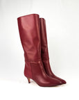 Stivale in pelle con tacco in pelle bordeaux - Chloé