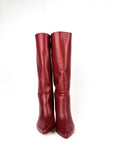 Stivale in pelle con tacco in pelle bordeaux - Chloé