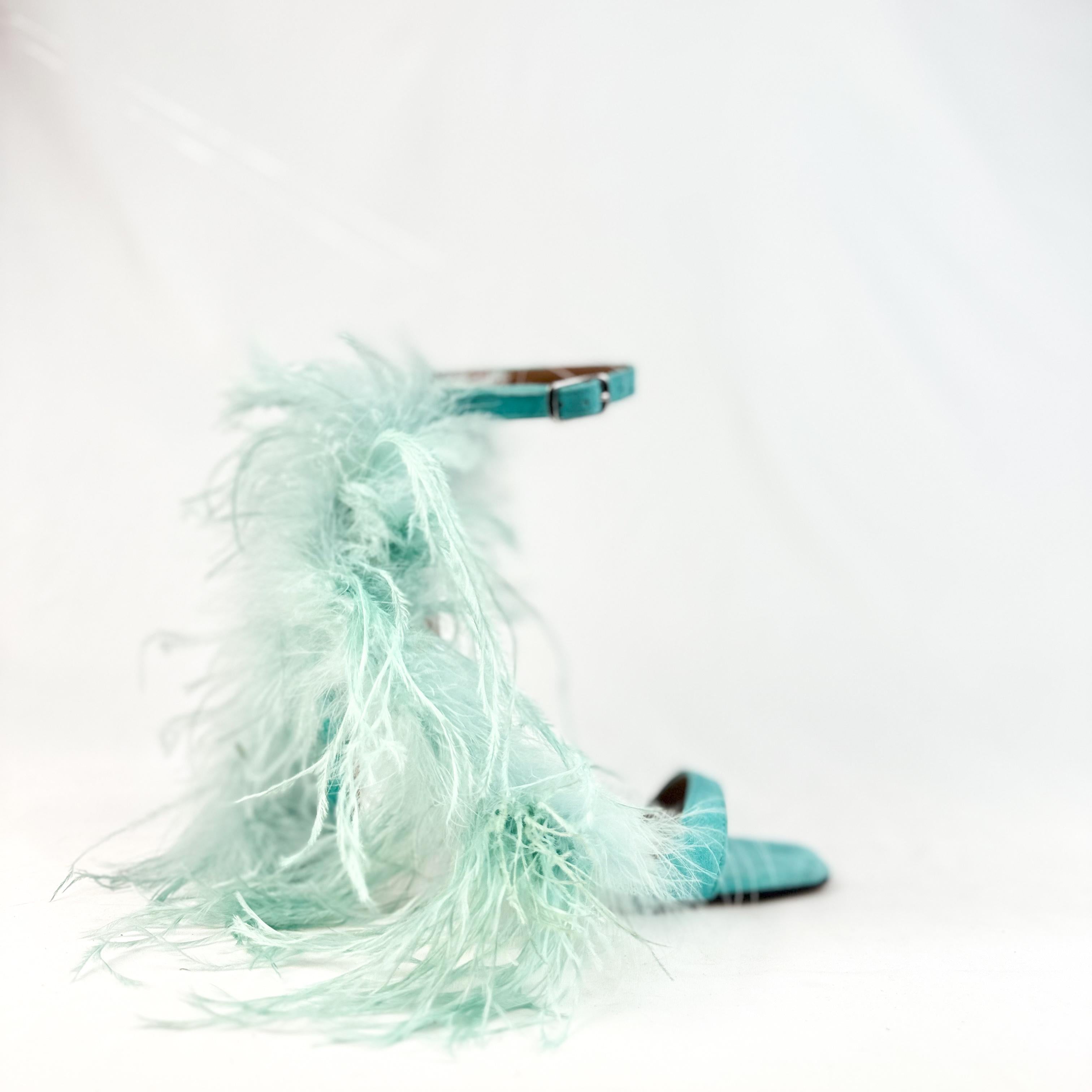 Sandalo con piume in camoscio - Plume SS25