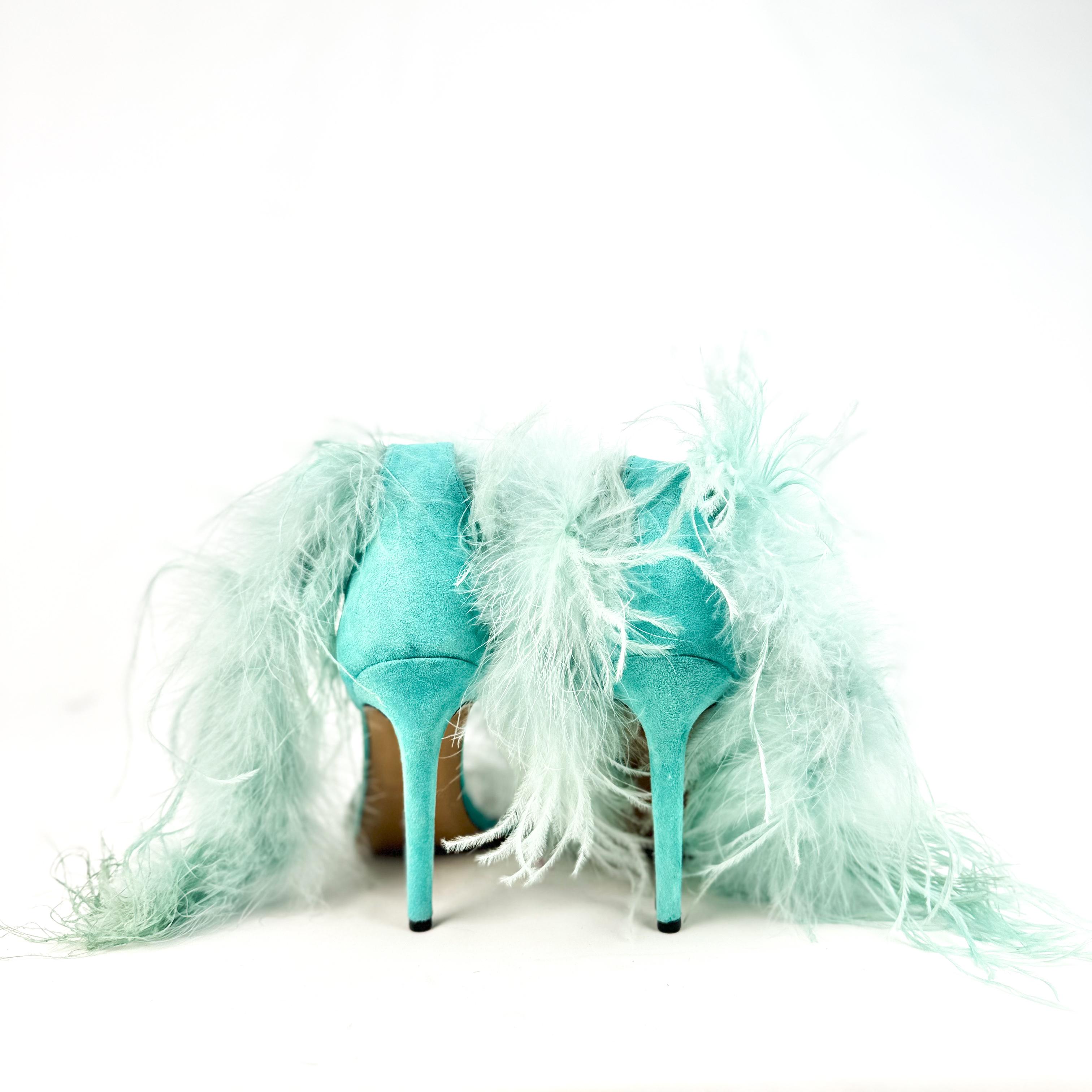 Sandalo con piume in camoscio - Plume SS25