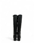 Stivale alto con tacco in pelle nero - Mary