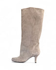 Stivale con punta quadrata in camoscio taupe - MRS SMALL SQUARE
