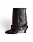 Tronchetto con cinturone in pelle nero - Penelope