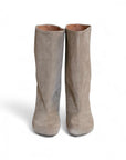 Stivaletto in camoscio taupe - MRS LOW SQUARE