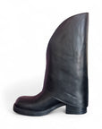 Stivale con piegone cintura in pelle nero - Zuleika
