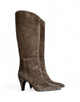 Stivale con tacco in camoscio marrone - Jason