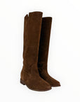 Stivale con spacchetto laterale in camoscio marrone - Sophie