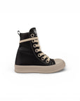 Sneakers in pelle nero con lacci - Karen