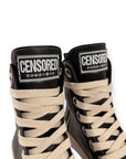 Sneakers in pelle nero con lacci - Karen