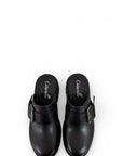 Sabots en cuir noir - Fabula