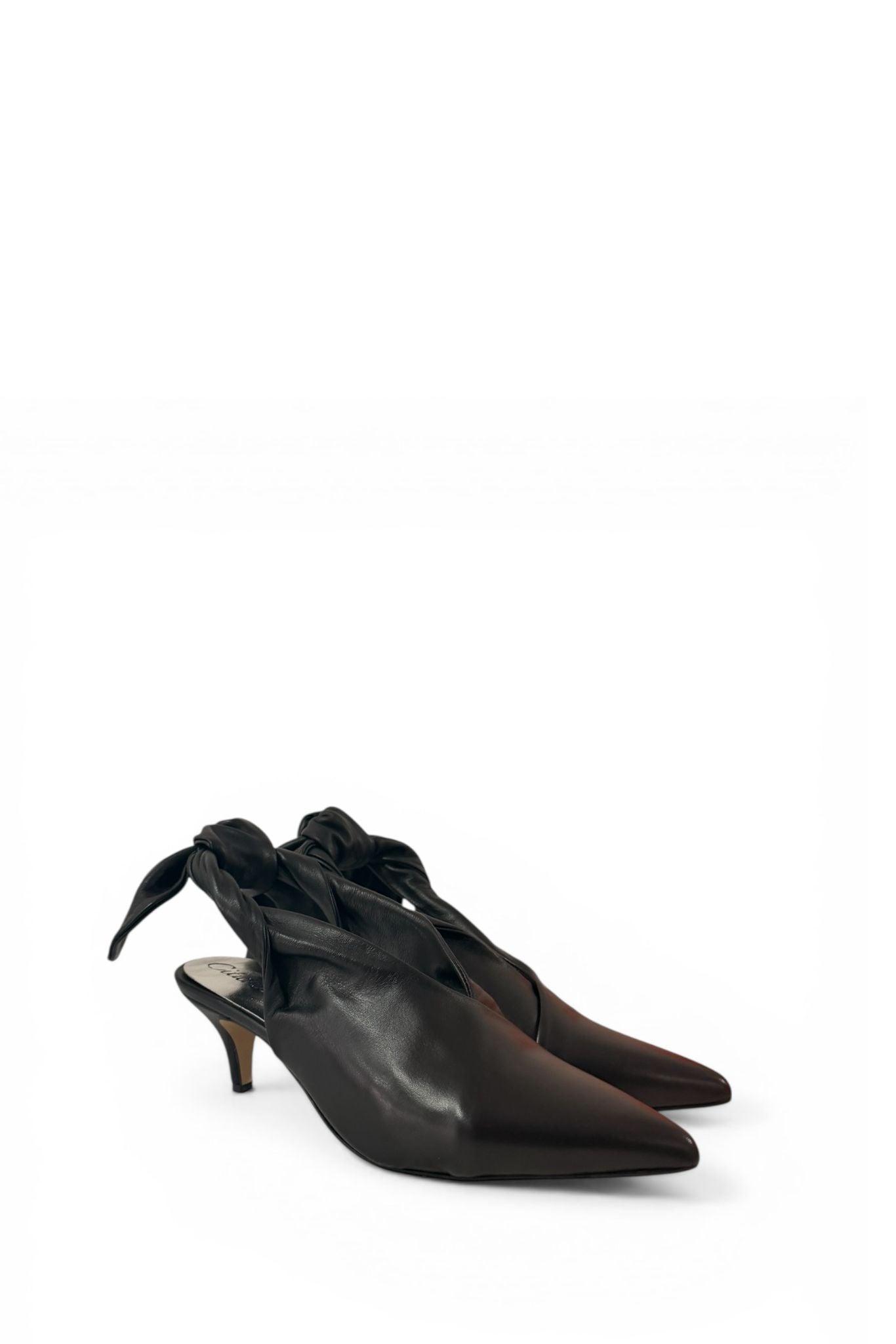Leather mule with bow - Taylor