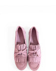 Mocassino con frange in camoscio rosa - Velvet