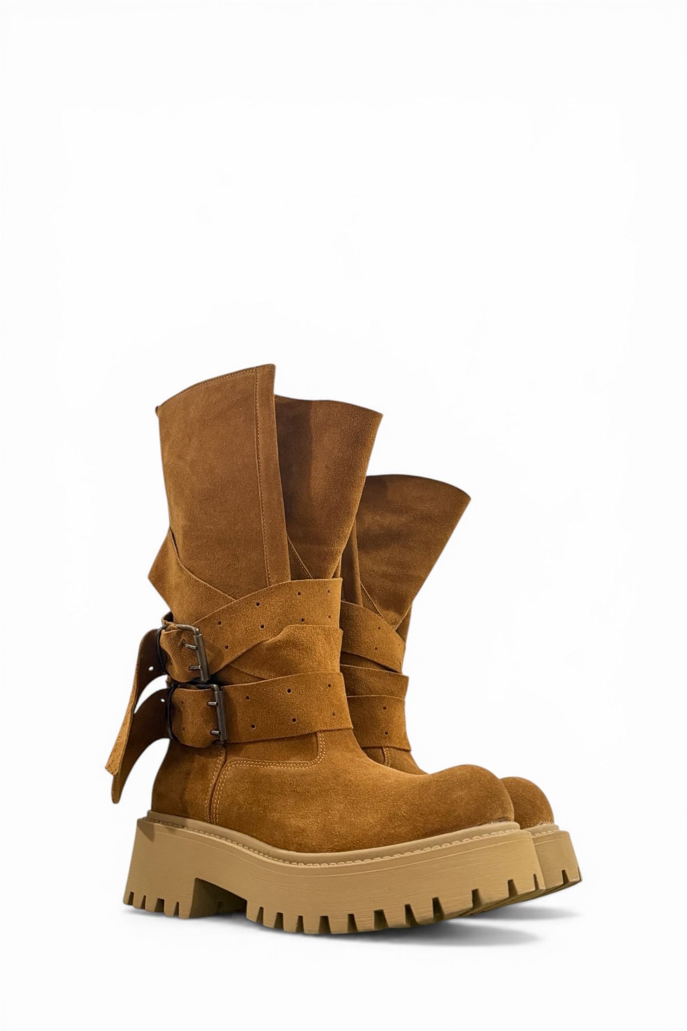Amphibious with leather and suede straps - Kessy