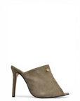 Peep-toe taupe suede clogs - Elizabeth