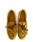 Yellow suede fringed loafer - Velvet