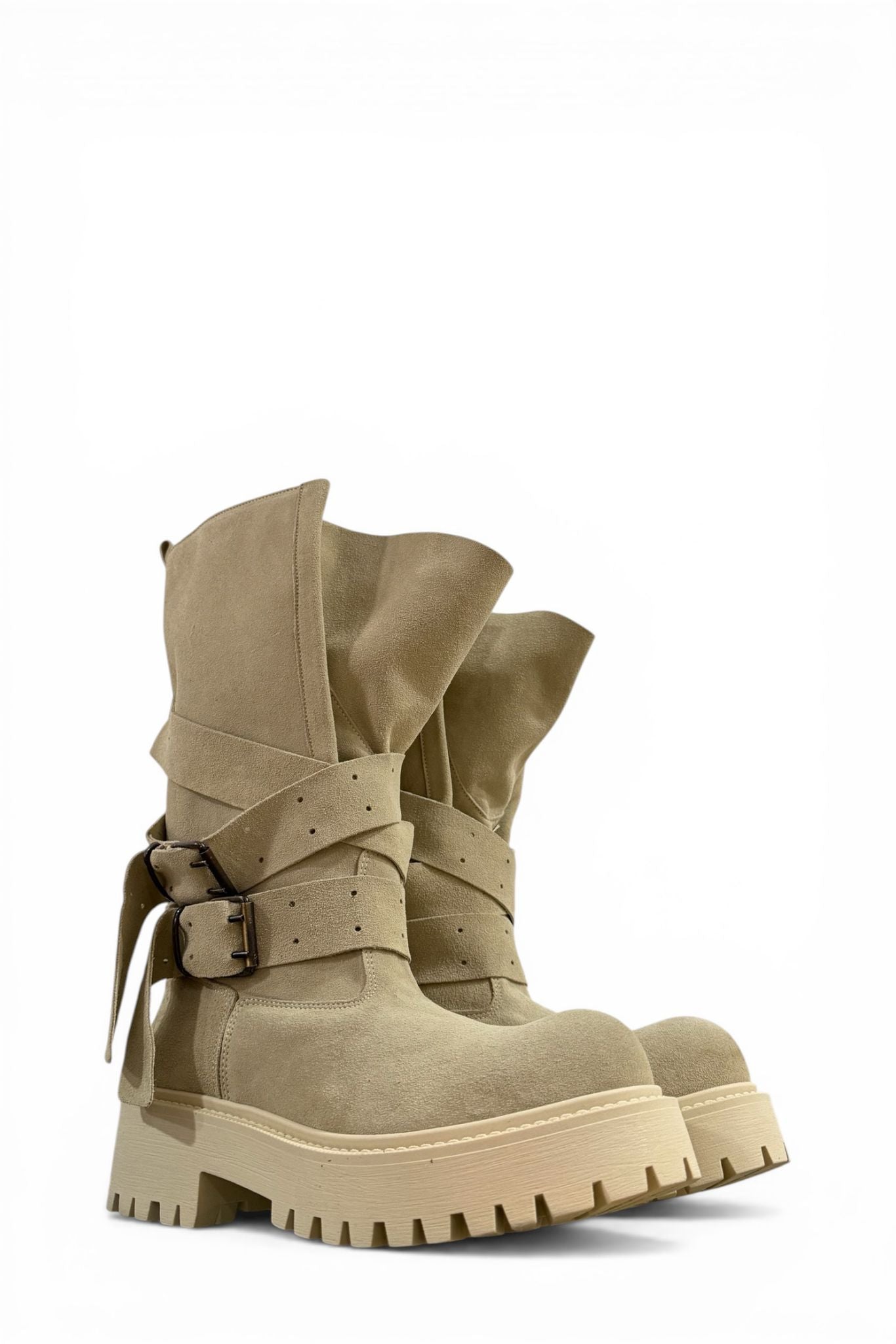 Amphibious with leather and suede straps - Kessy