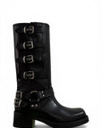 Anfibio con fibbie in pelle nero - Giuly