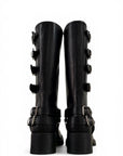 Anfibio con fibbie in pelle nero - Giuly