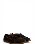 Dark brown suede fringed loafer - Velvet
