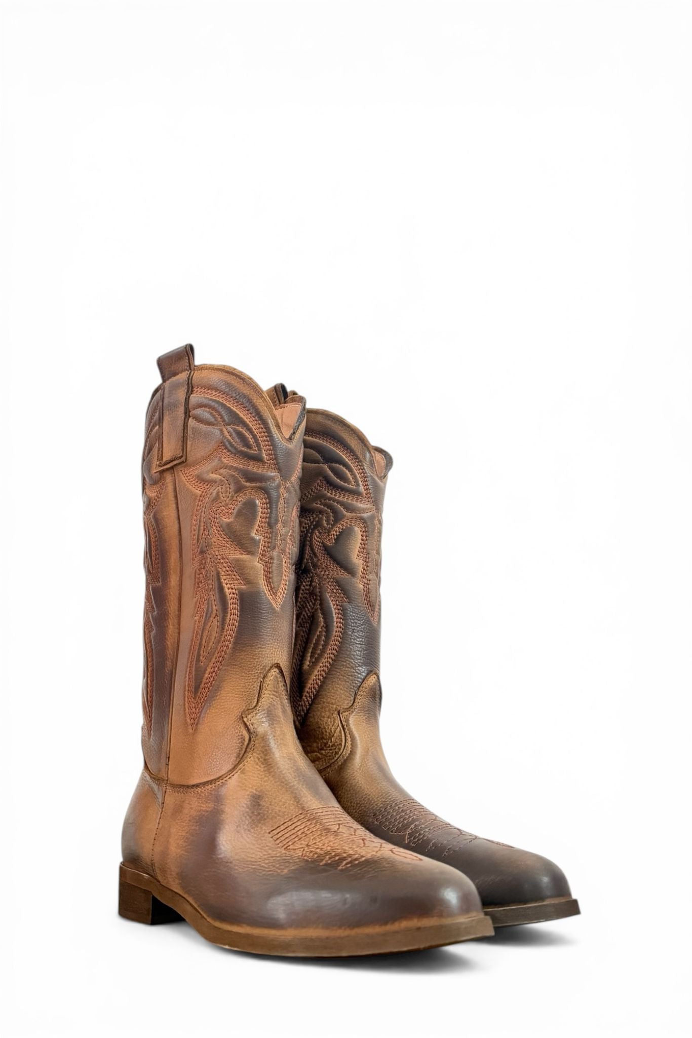 Texano con ricami in nabuk - Rose