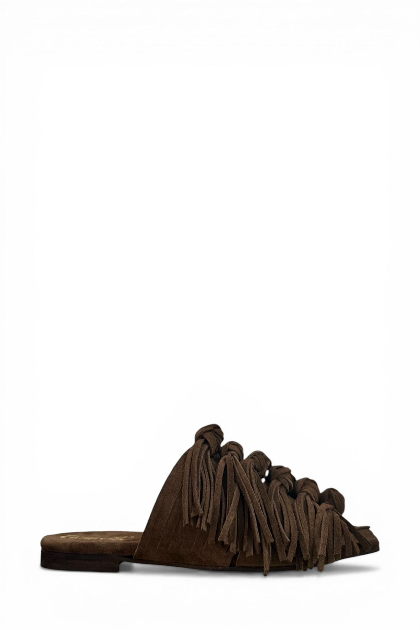 Suede fringed slipper - Mina