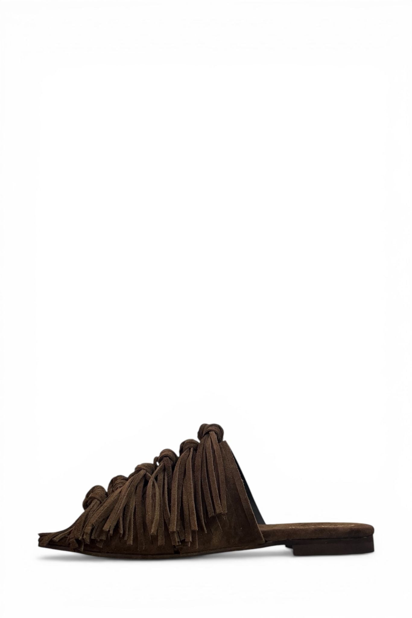 Suede fringed slipper - Mina