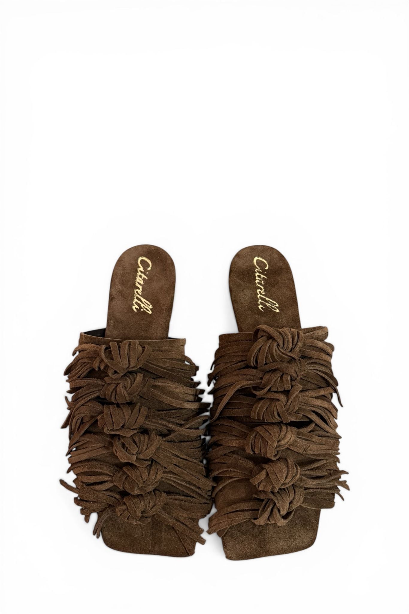 Suede fringed slipper - Mina
