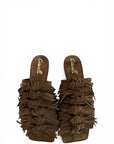 Suede fringed slipper - Mina
