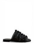 Suede and leather fringed slipper - Mina