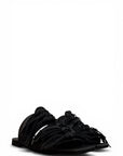Suede and leather fringed slipper - Mina