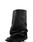 Stivale con zeppa in pelle nero - Zelda