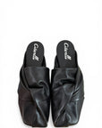 Sabot intrecciato con punta quadrata in pelle nero - Aisha