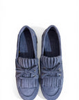 Mocassino con frange in camoscio jeans - Velvet
