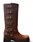 Amphibious boot with Sullivan buckles brown - Giuly