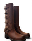 Amphibious boot with Sullivan buckles brown - Giuly