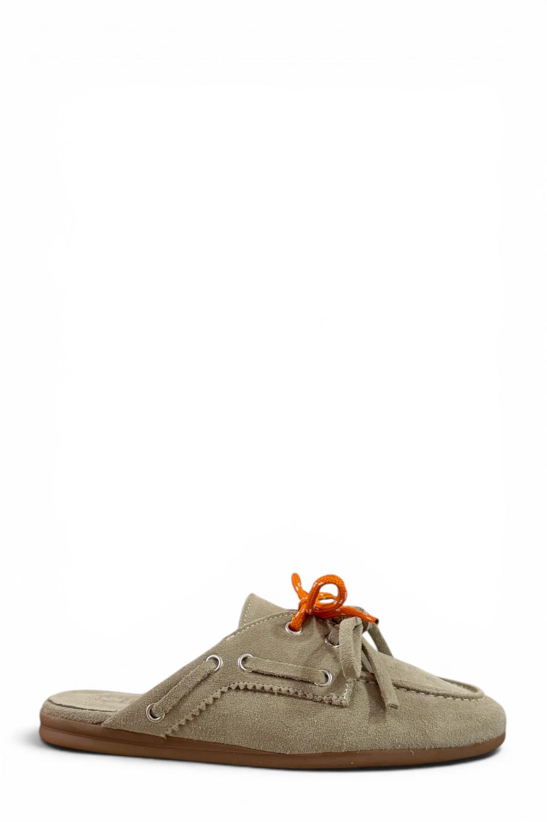 Suede Lace-up Clogs - Hanna