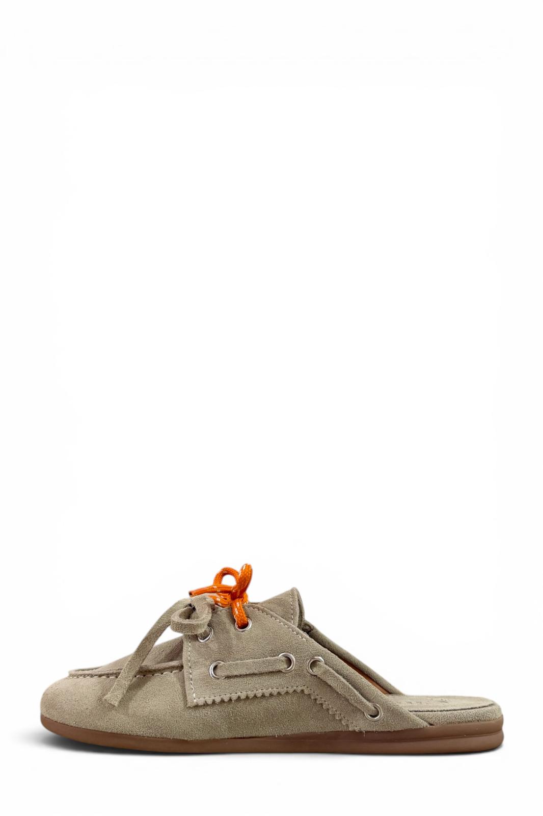 Suede Lace-up Clogs - Hanna