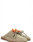 Suede Lace-up Clogs - Hanna