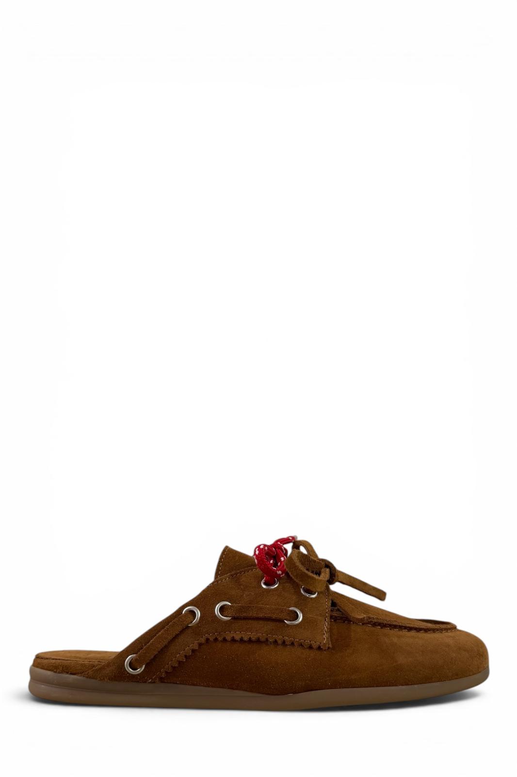 Suede Lace-up Clogs - Hanna